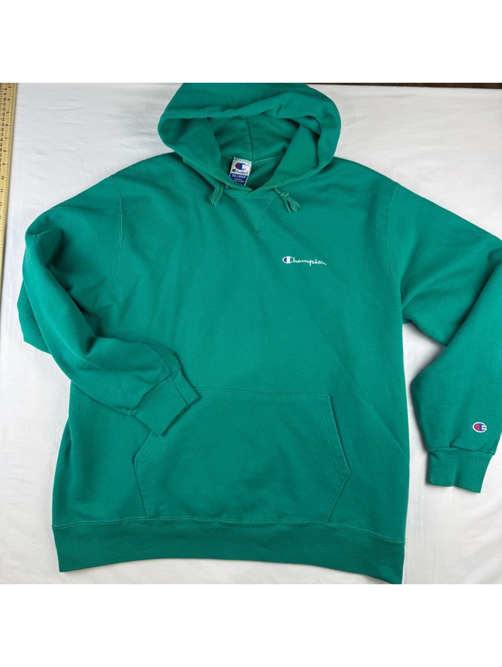 VINTAGE Champion Authentic Athletic Apparel Green Hoodie XX-Large Made in USA